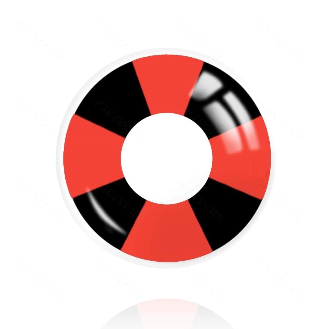 Red Black Cross eye lenses