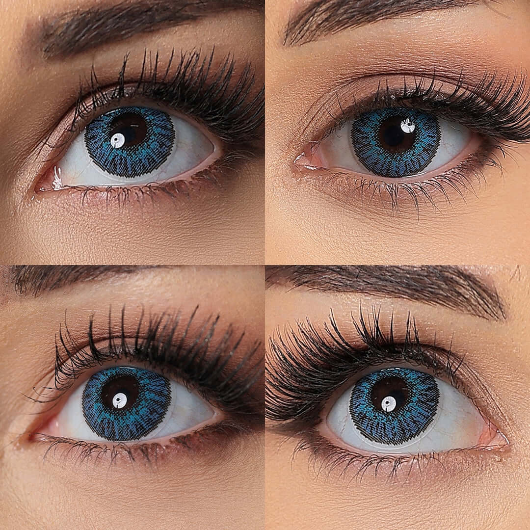 3 Tone Brilliant Blue Contacts for dark eyes