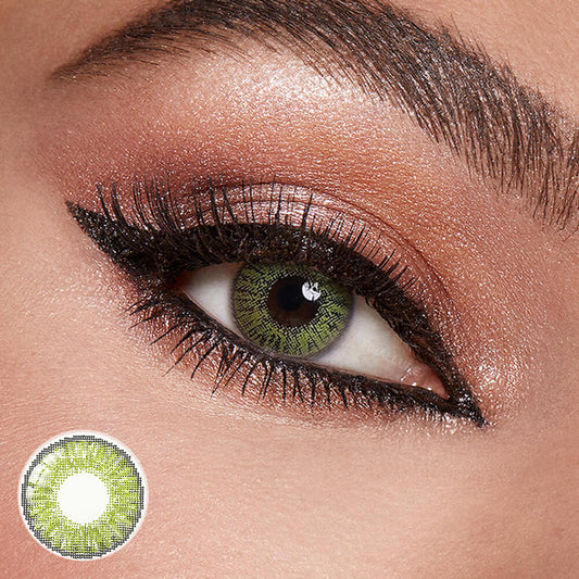 3 Tone Gemstone Green Colored Contacts for Brown Eyes