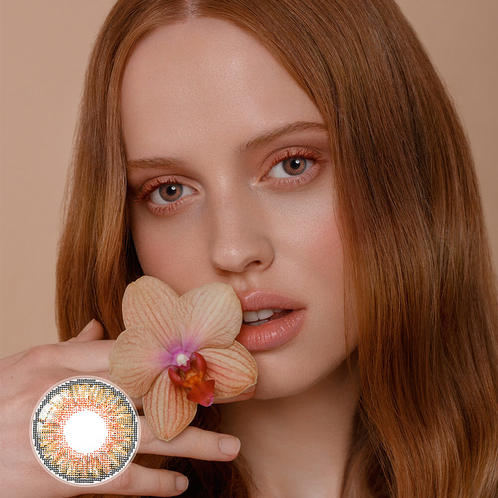 3 Tone Honey Colored Contact Lens
