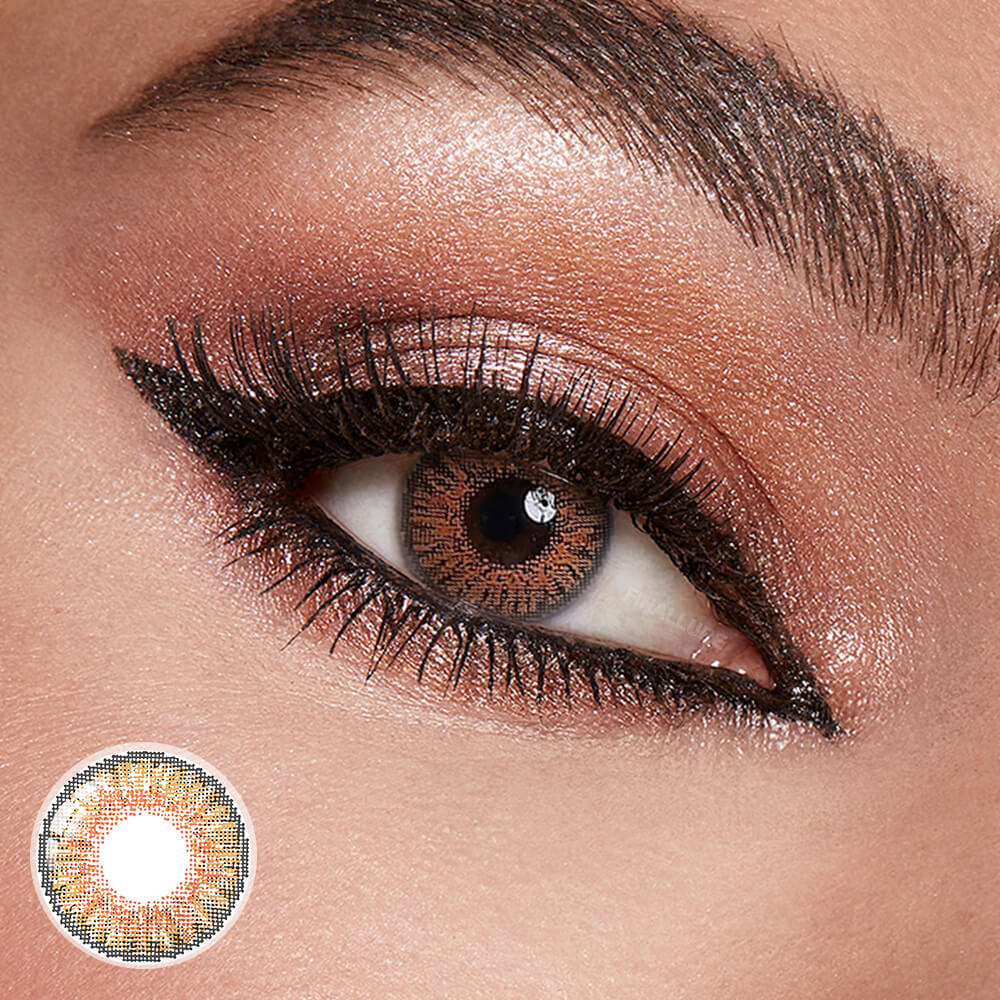 3 Tone Honey Colored Contact Lenses