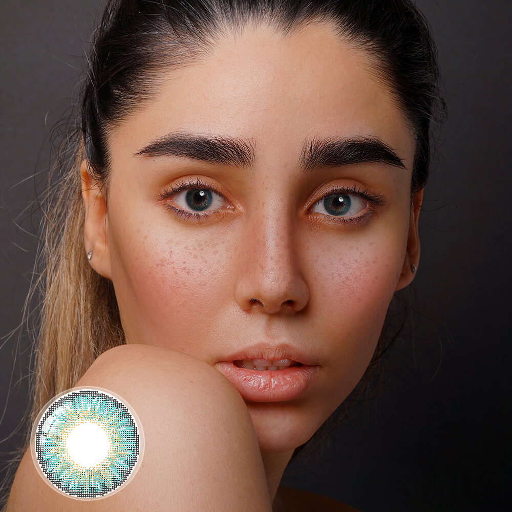 3 Tone Turquoise Colored Contacts