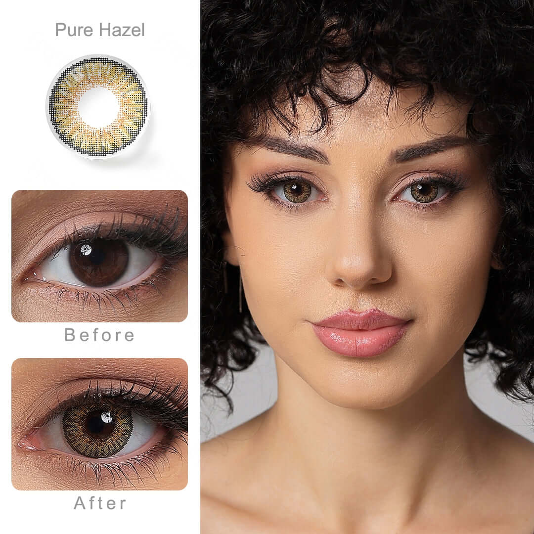 3 tone pure hazel contacts