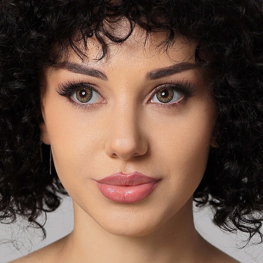 3 tone pure hazel contacts on borwn eyes