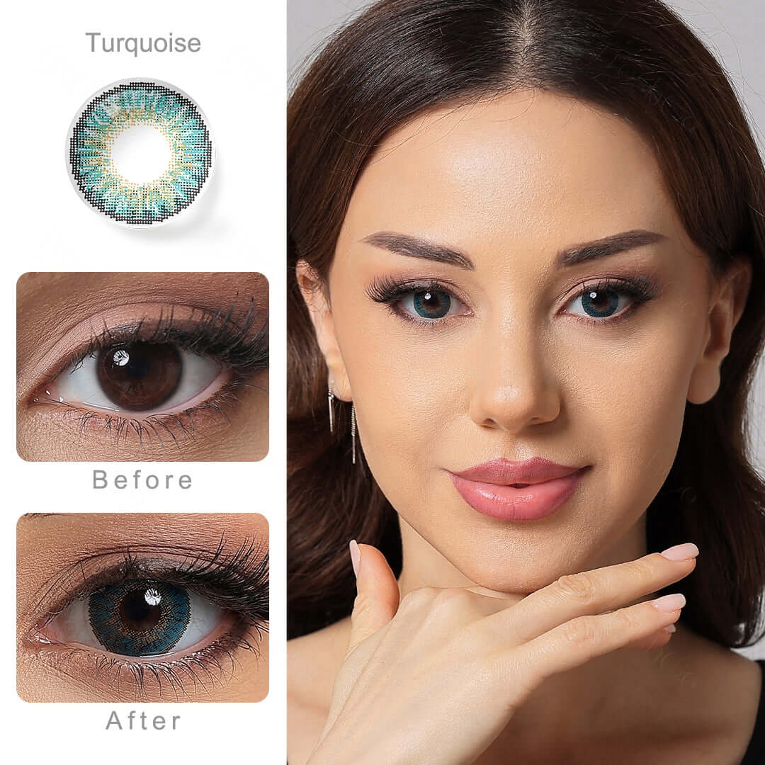 3 tone turquoise contacts