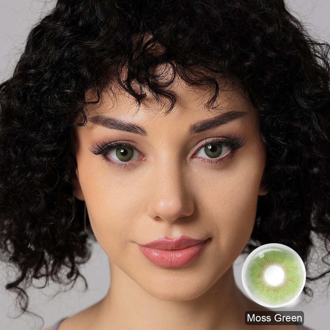 Alaska Moss Green contacts for brown eye