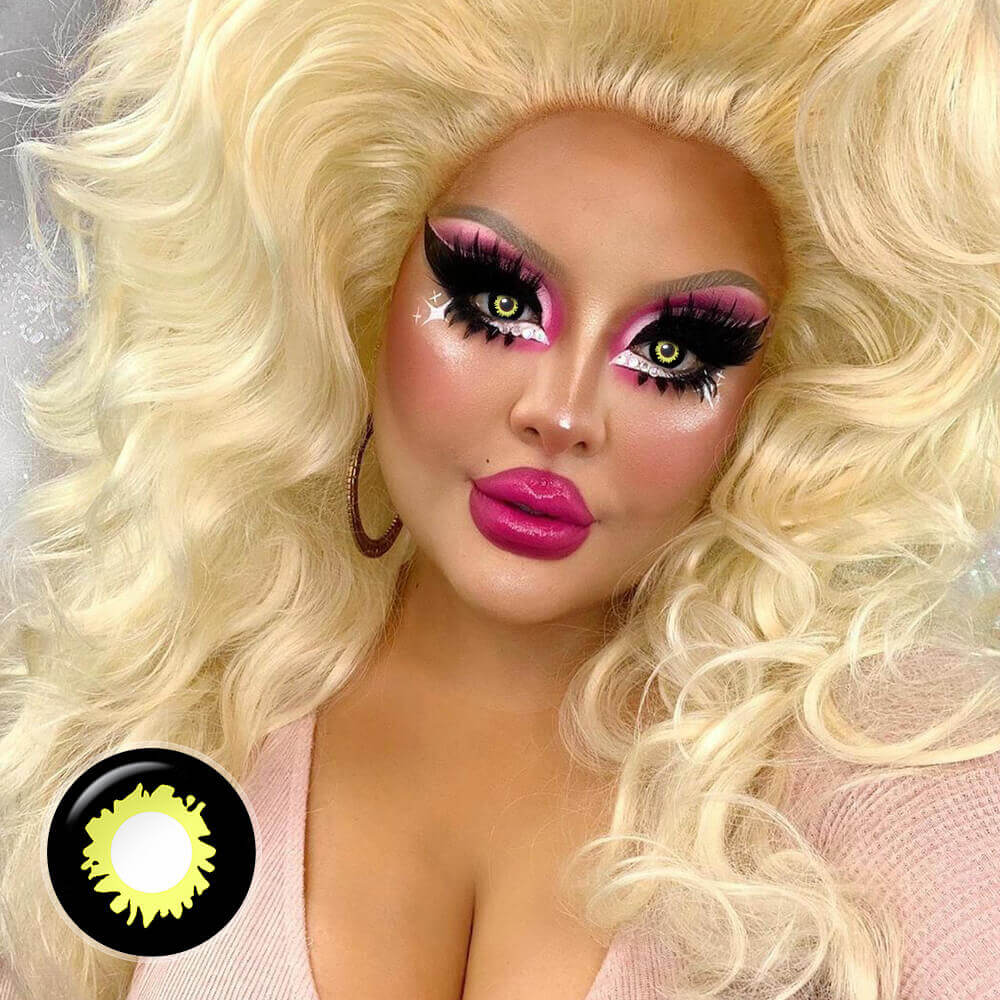 Black And Yellow Eclipse Contacts for cosplay