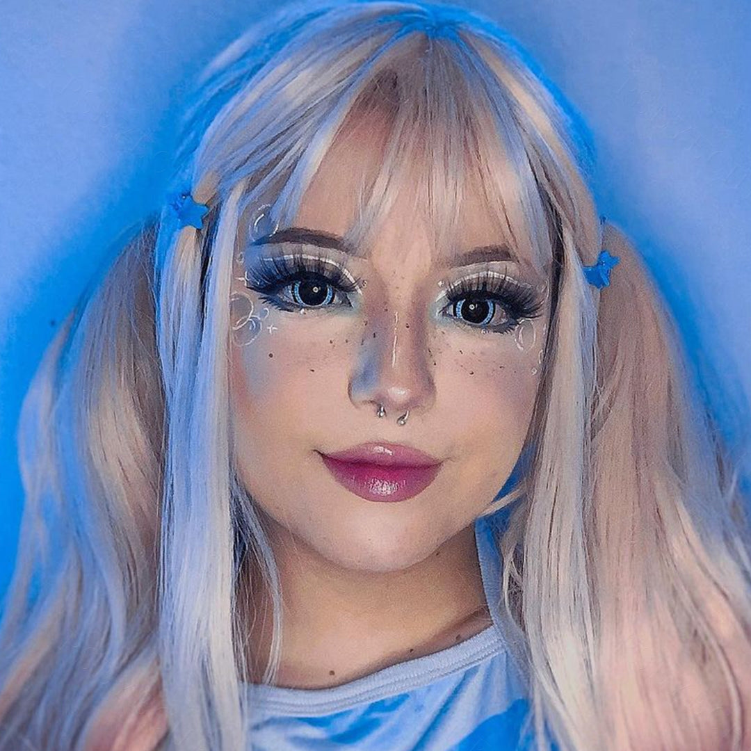 Black & Blue Mini Sclera Lenses for cosmetic