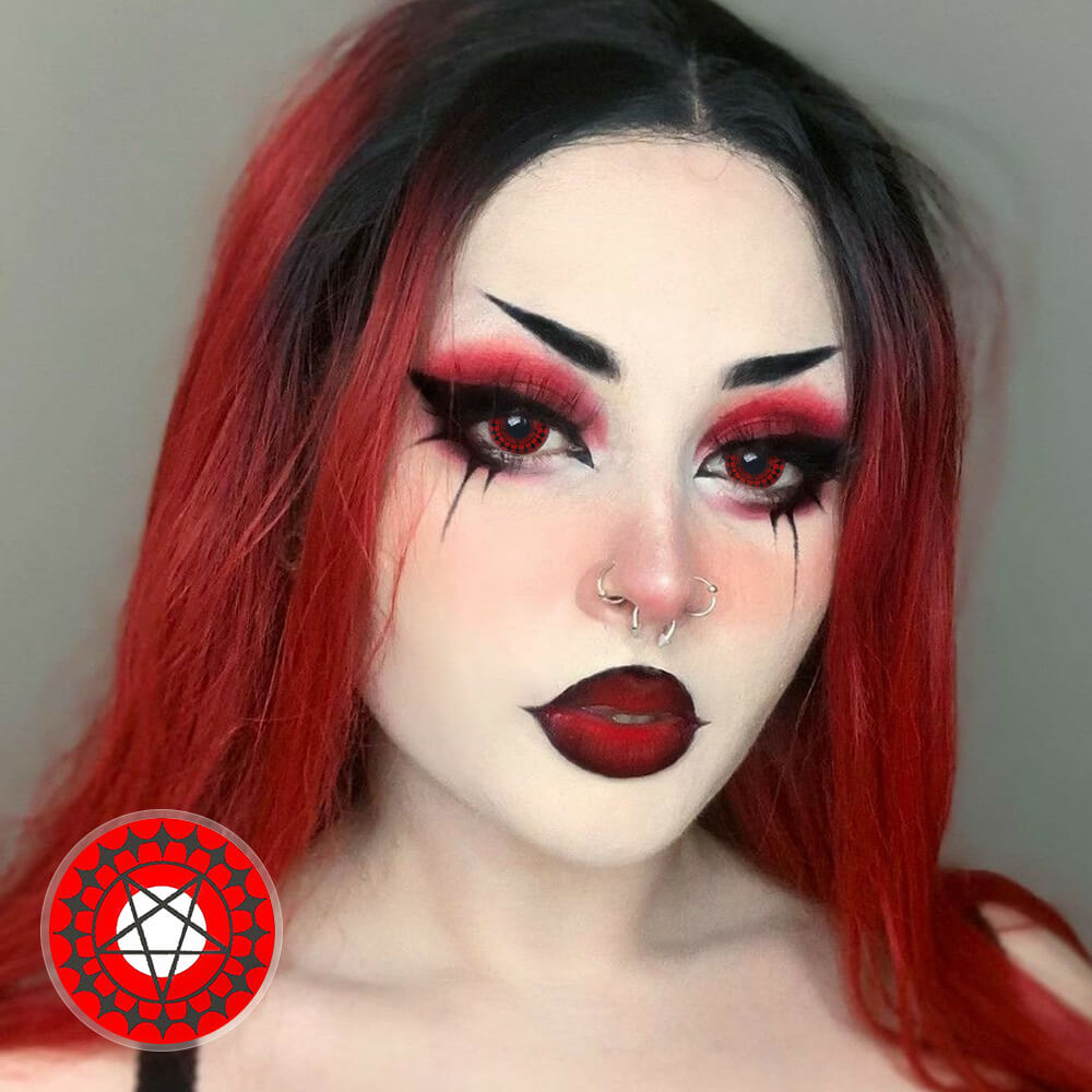 Black Butler Ciel Phantomhive Red Eye Contacts for cosmetic cosplay