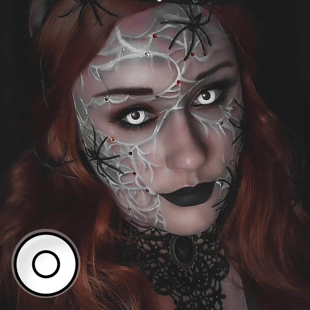 Black Iris Rim White Eye Contacts for cosmetic cosplay