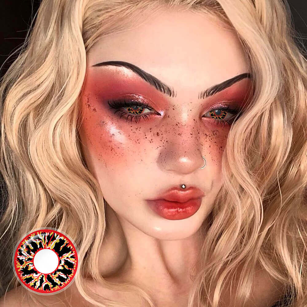 Black Red Vein Contacts for costume cosplay
