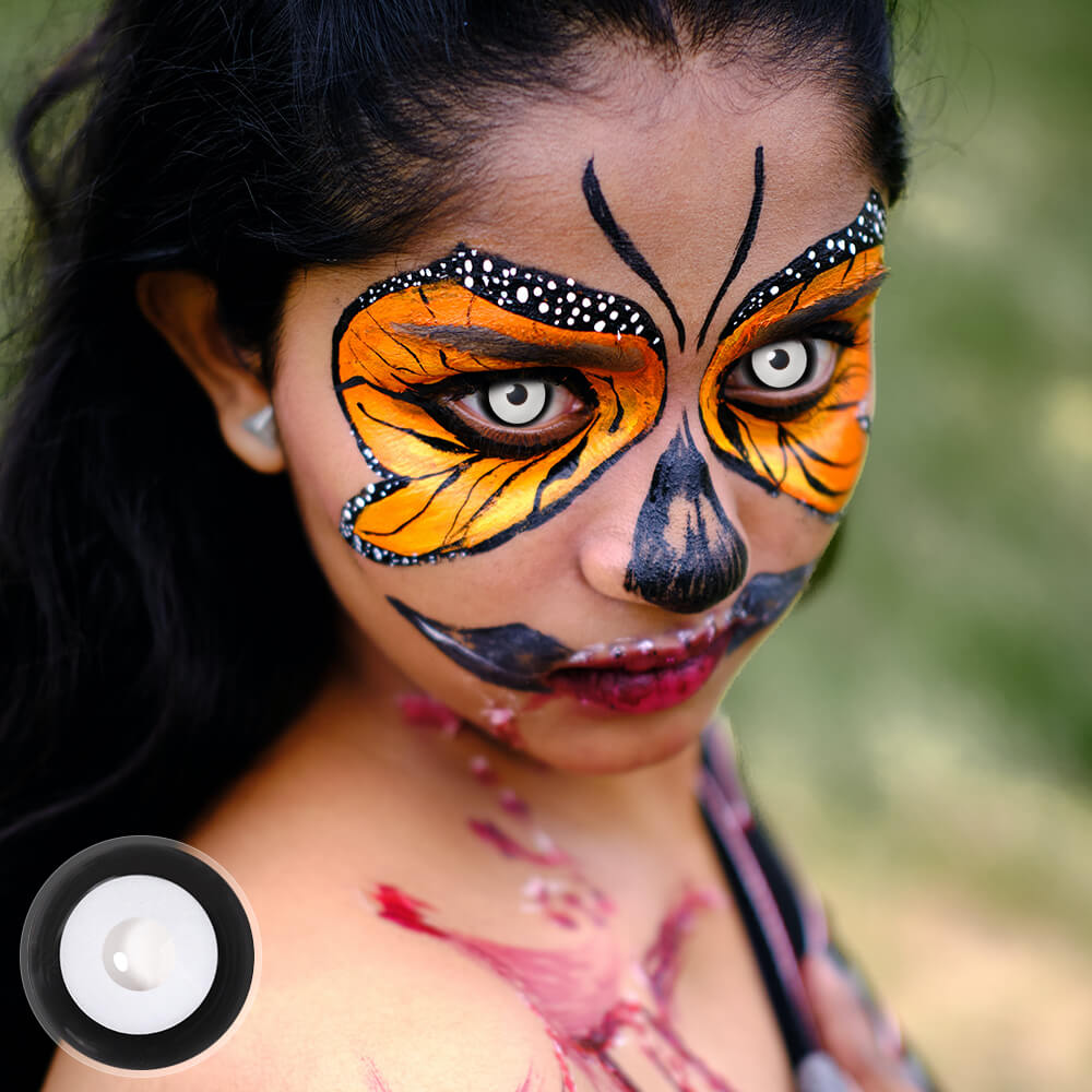 Black & White Mini Sclera Lenses for eye makeup