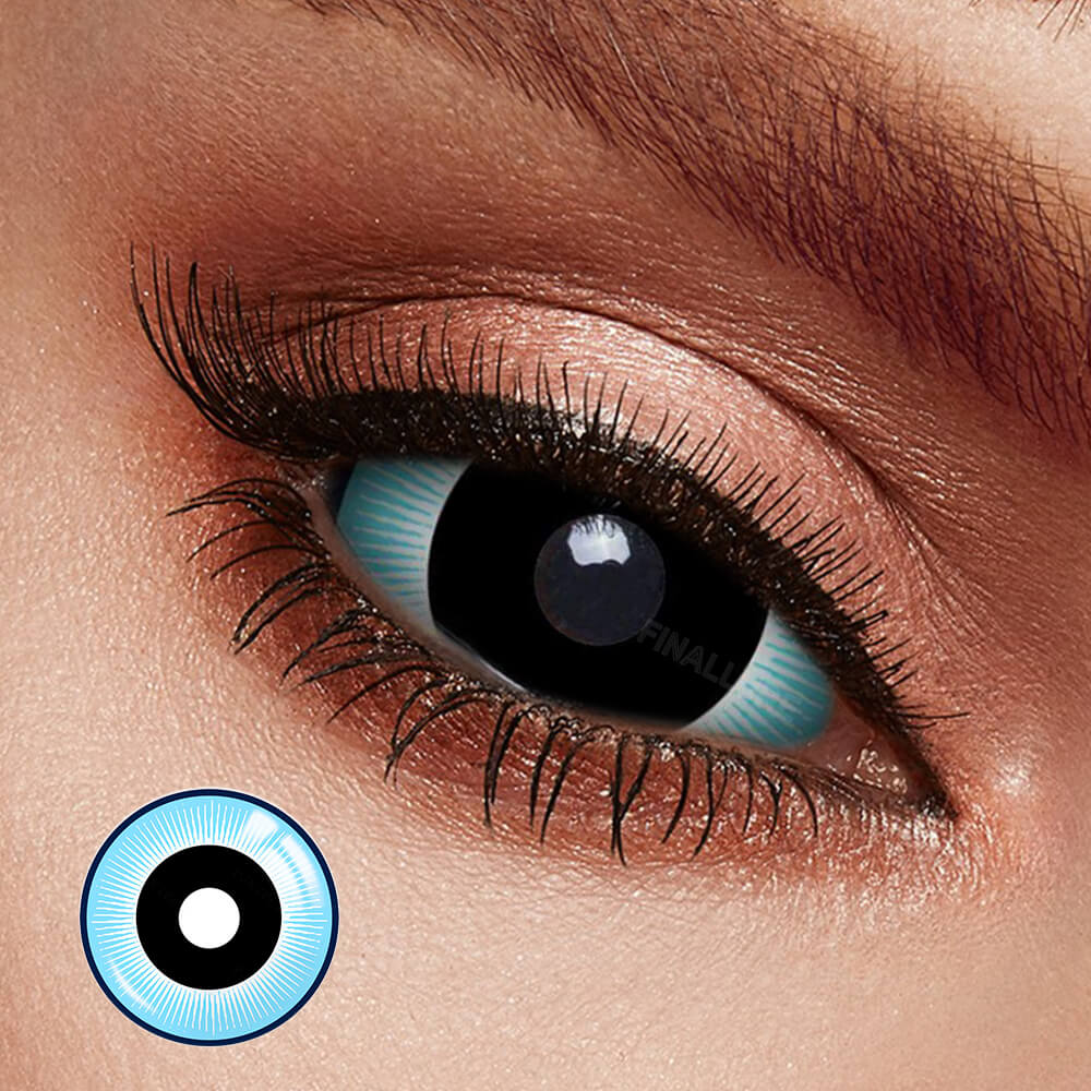 Black and Blue Sclera Contacts