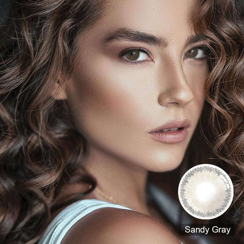 Elite Sandy Gray Contacts for brown skin