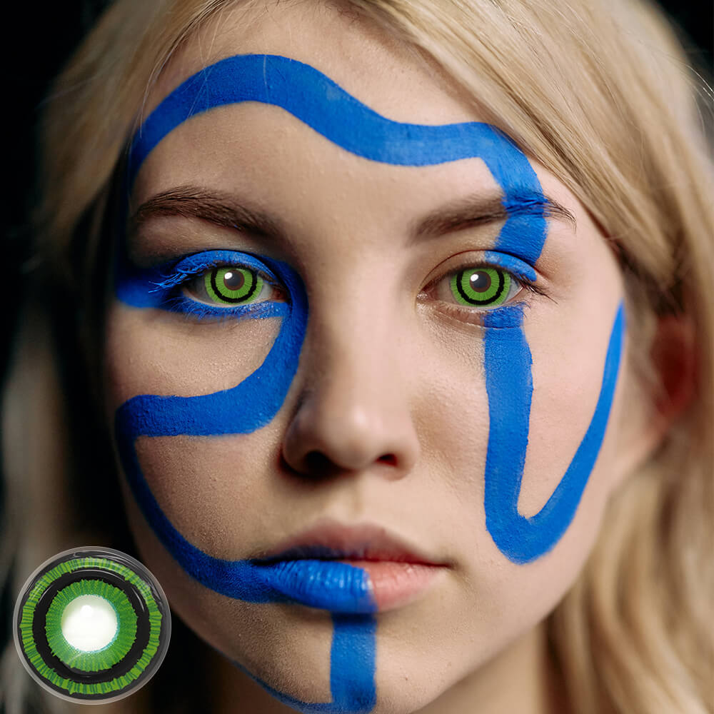Green Goblin Mini Sclera Contact Lenses for Halloween Cosplay