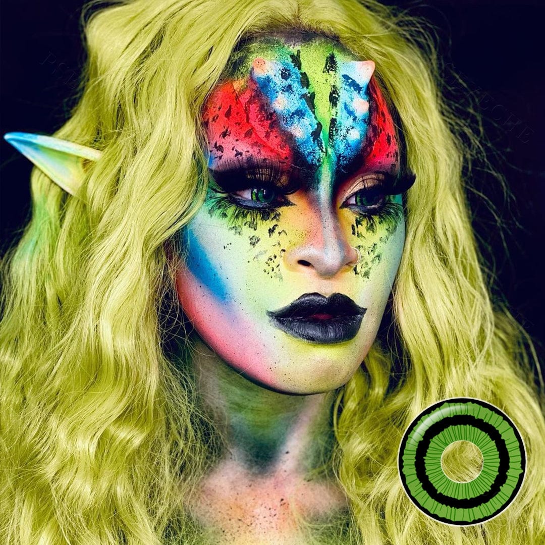 Green Goblin Mini Sclera Contact Lenses for Halloween Costume