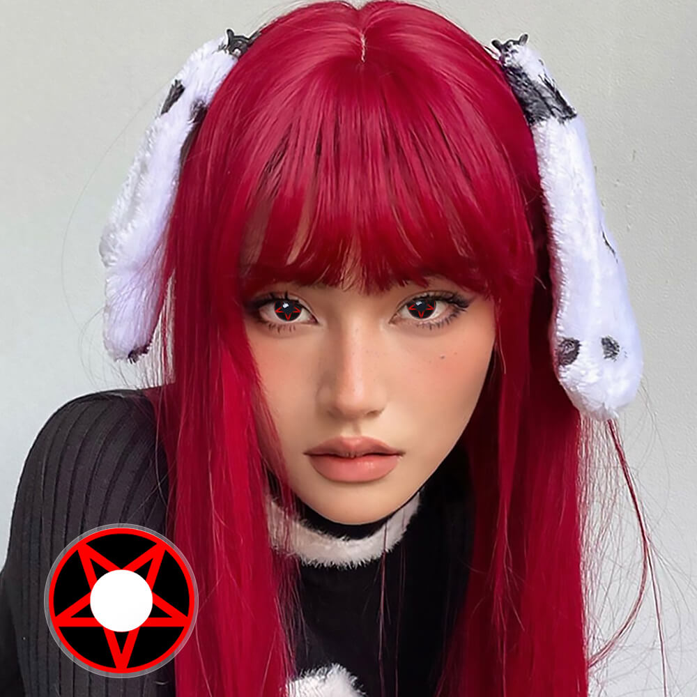 Red Pentagram Contacts for cosplay
