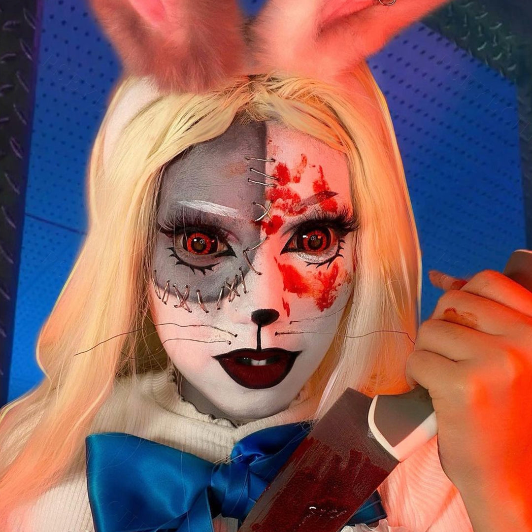 Red Shock Sclera Contacts for cosplay