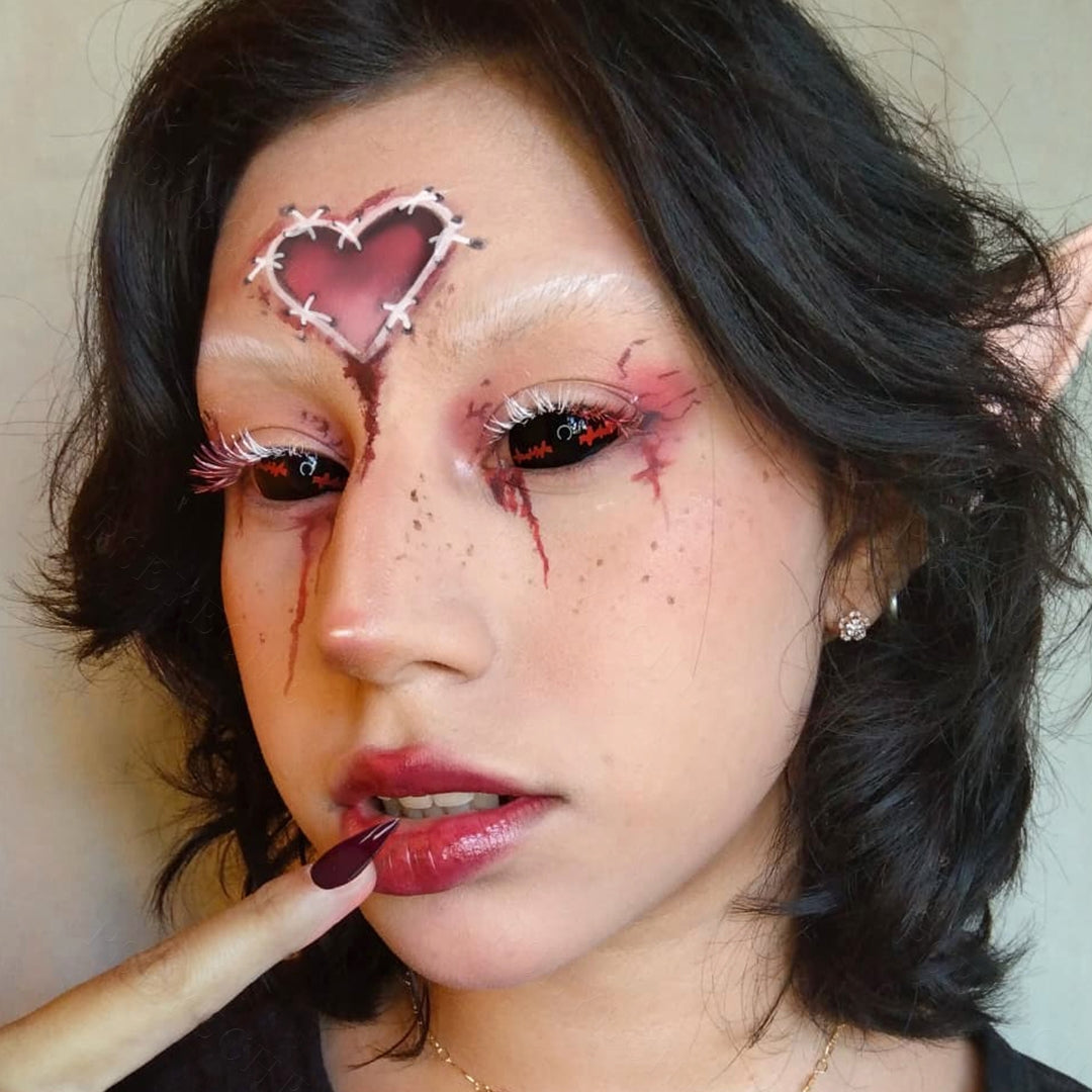 Redlash Sclera cosmetic Contacts for halloween cosplay