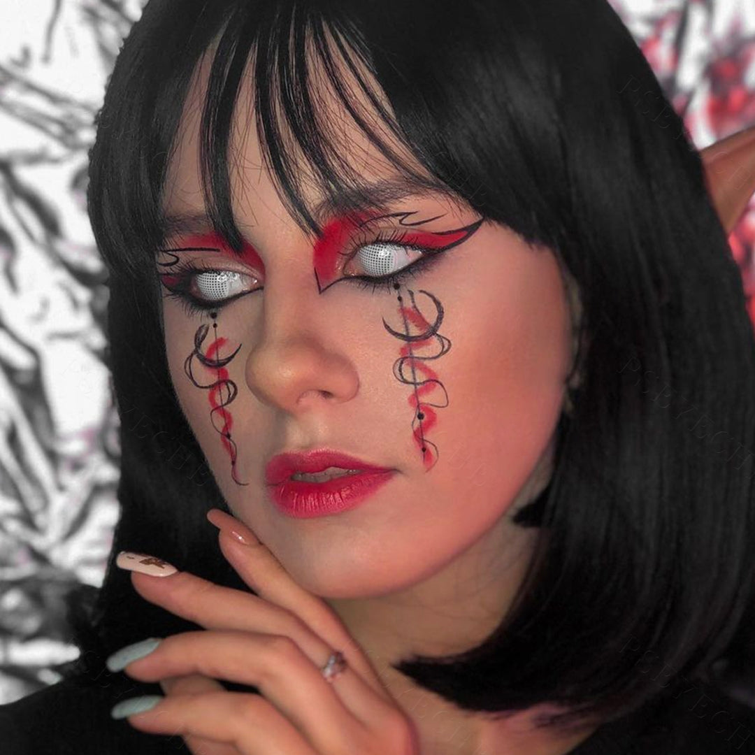 White Mesh Sclera Contacts