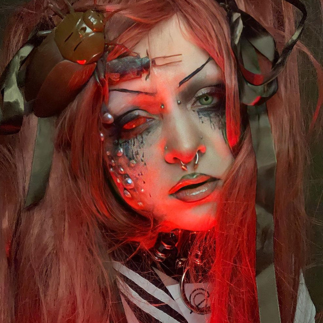 red mesh eye sclera contact lenses