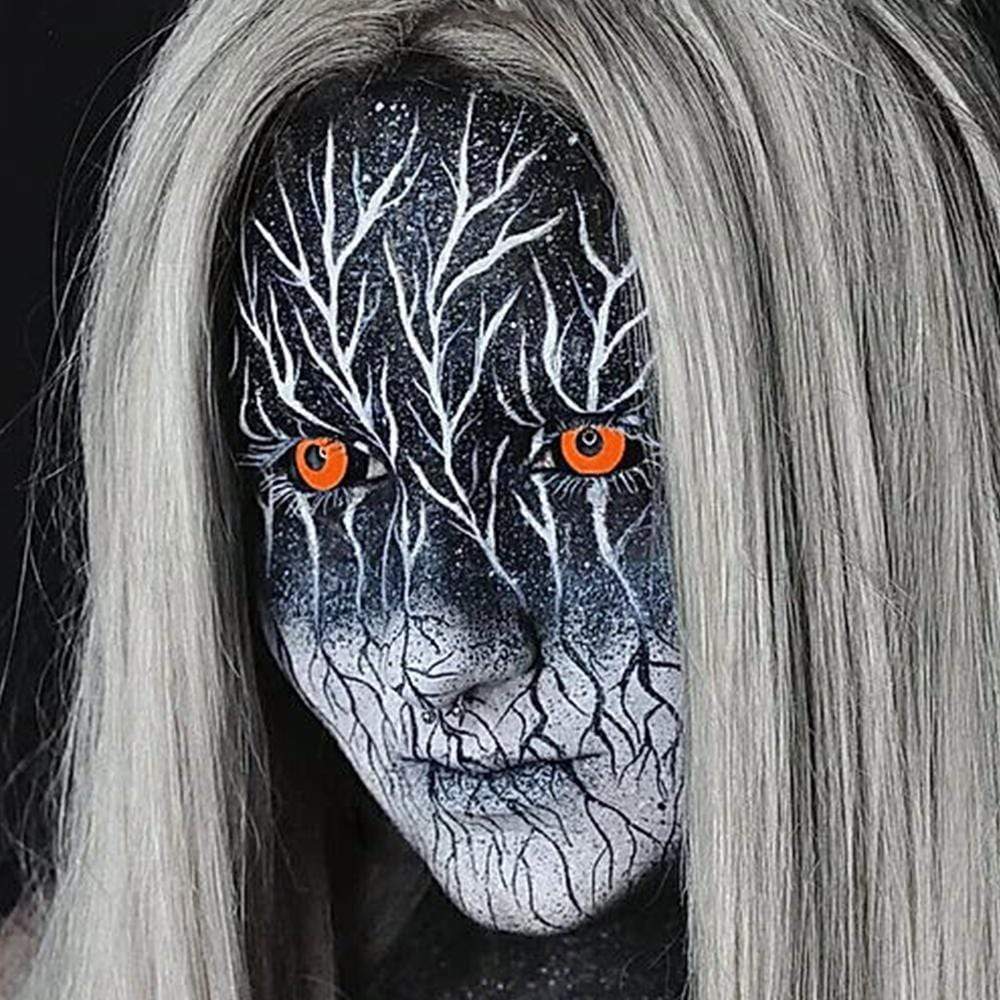 Black & Orange Sclera Contacts for Halloween Costume Cosplay