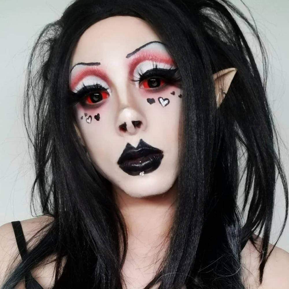 Halloween Red Black Sclera Contacts for cosplay