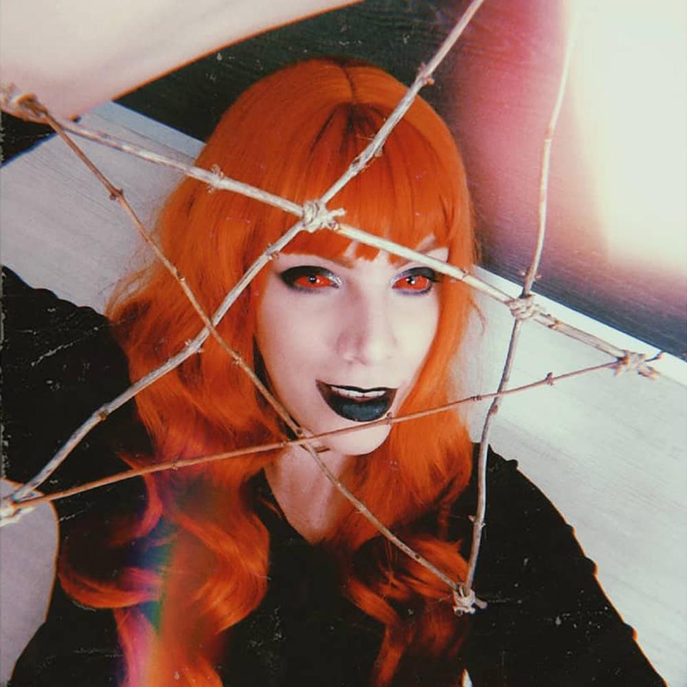 Orange Sclera Contacts for Halloween Costume cosplay