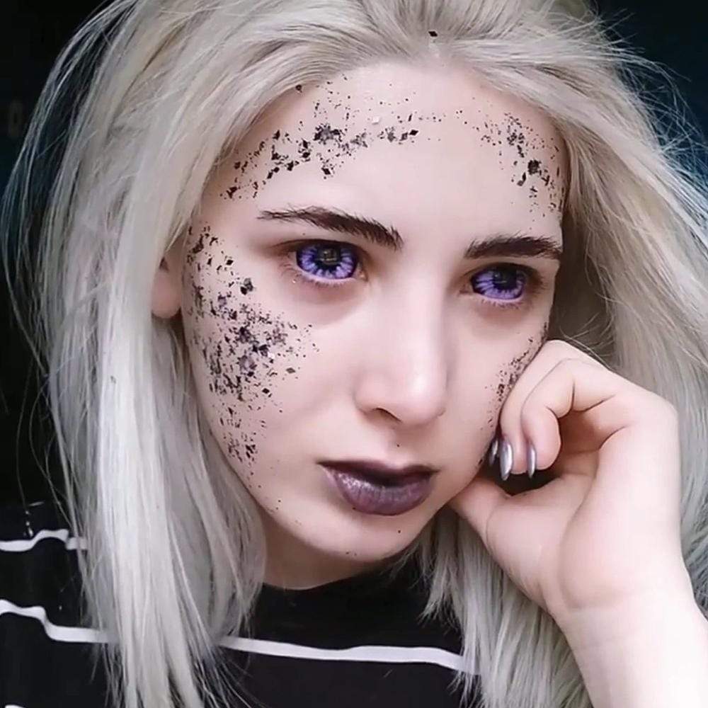 Purple Flash Eye Sclera Contacts for cosplay
