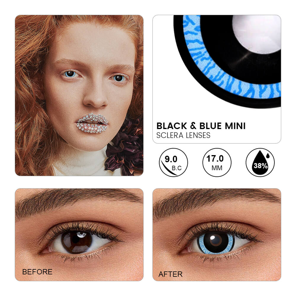 Black & Blue Mini Sclera Lenses