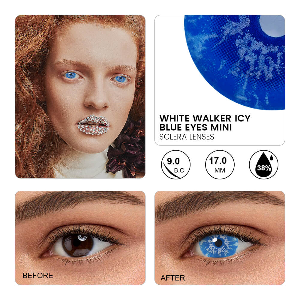White Walker Icy Blue Eyes Mini Sclera Lenses