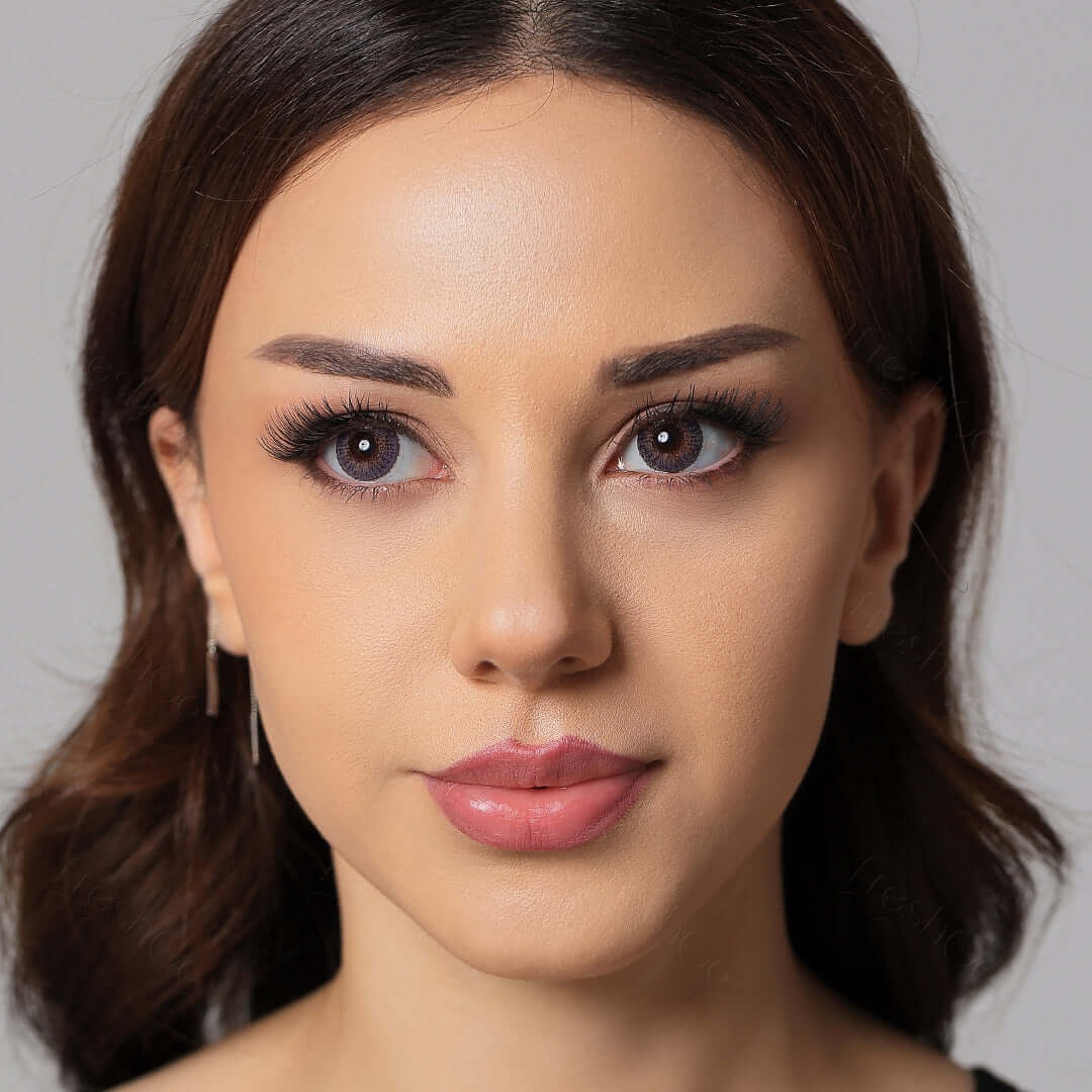 3 Tone Amethyst Contacts on brown eyes