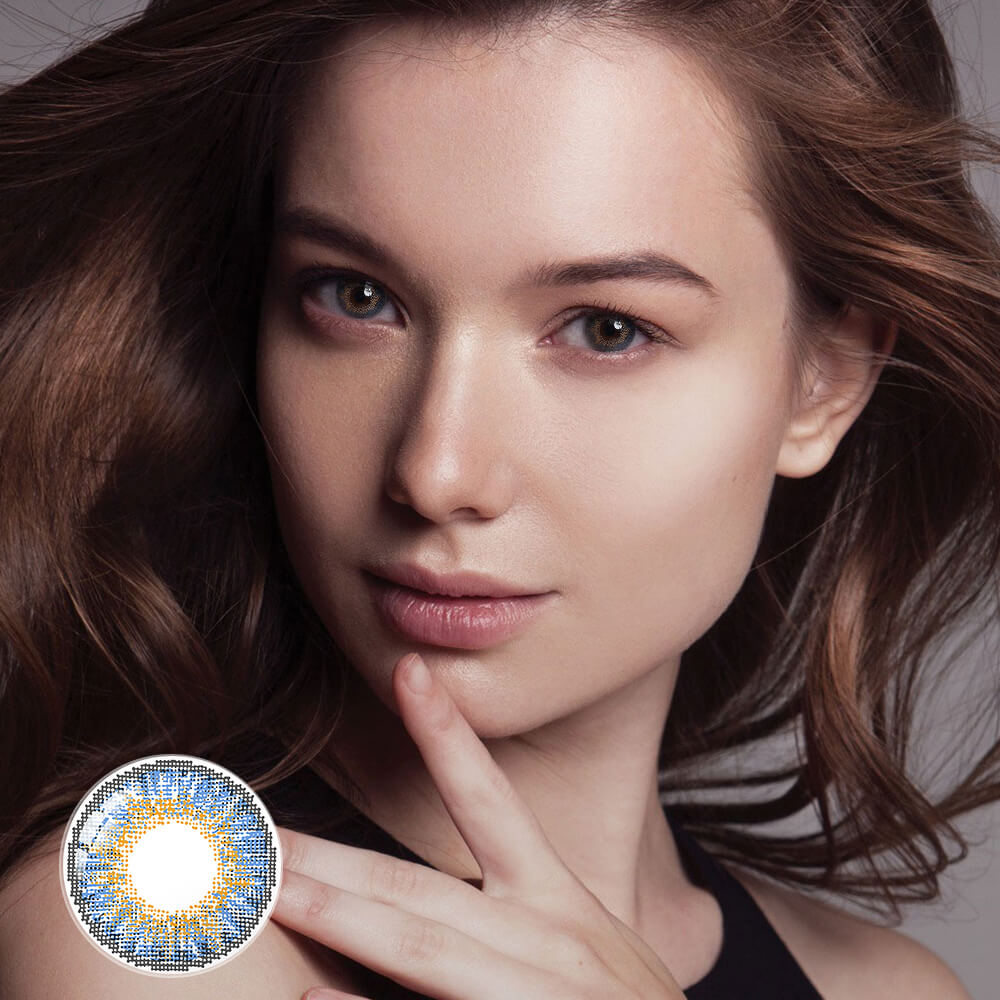 3 Tone Blue Colored Contact Lenses