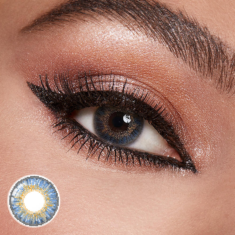 3 Tone Blue Colored Contacts