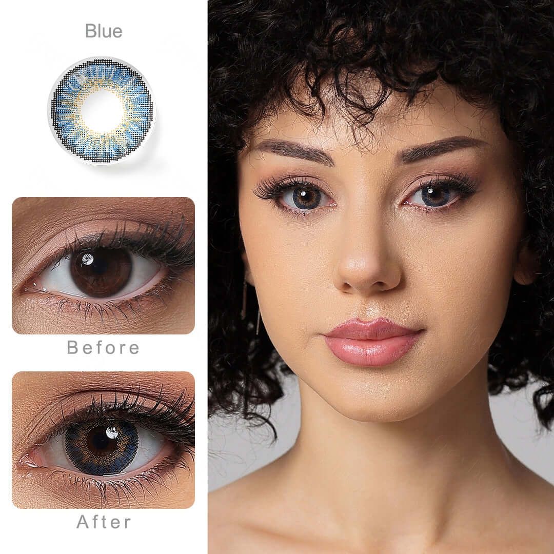 3 Tone Blue Contacts