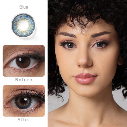 3 Tone Blue Contacts