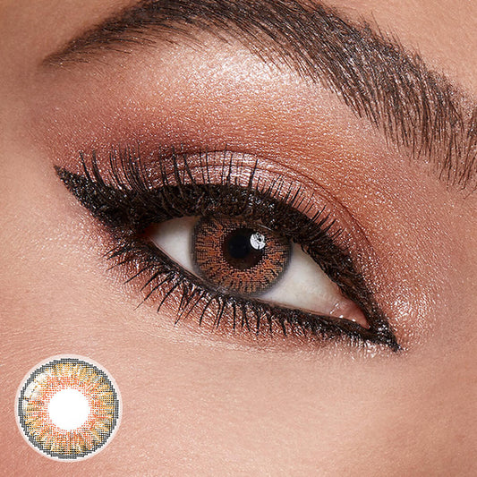3 Tone Honey Colored Contact Lenses