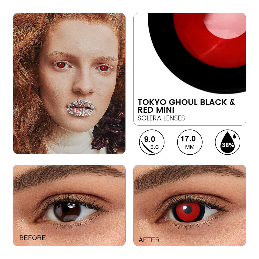 Tokyo Ghoul Black & Red Mini Sclera Lenses