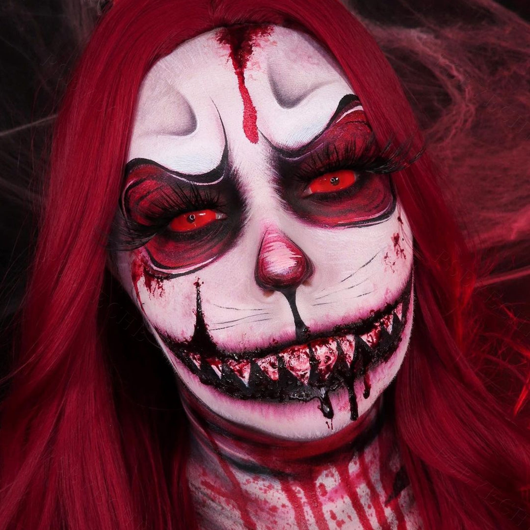All Red Sclera Contacts for halloween cosplay