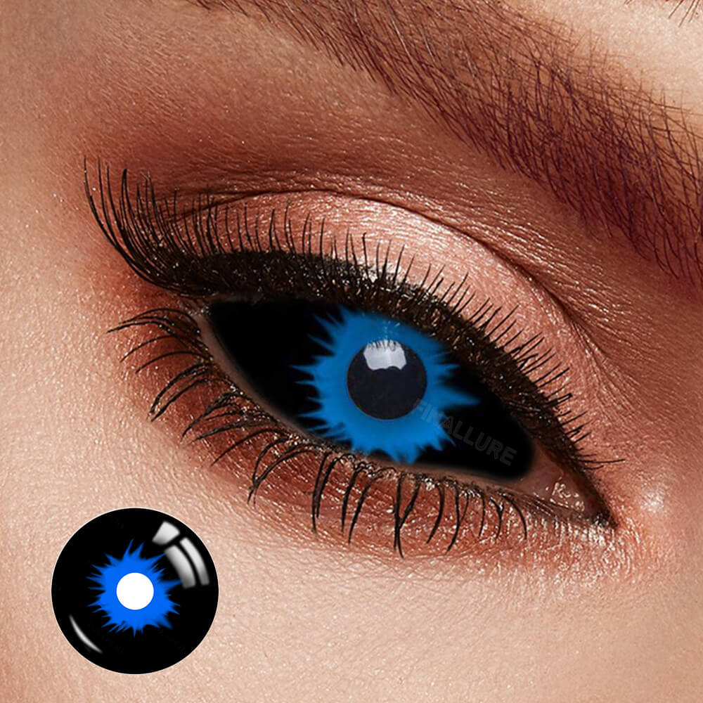 Black Blue Sclera Contacts