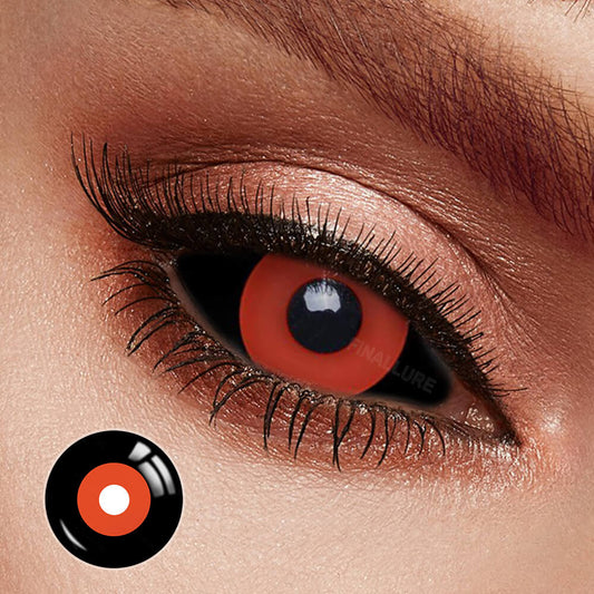 Black & Orange Sclera Contact Lenses