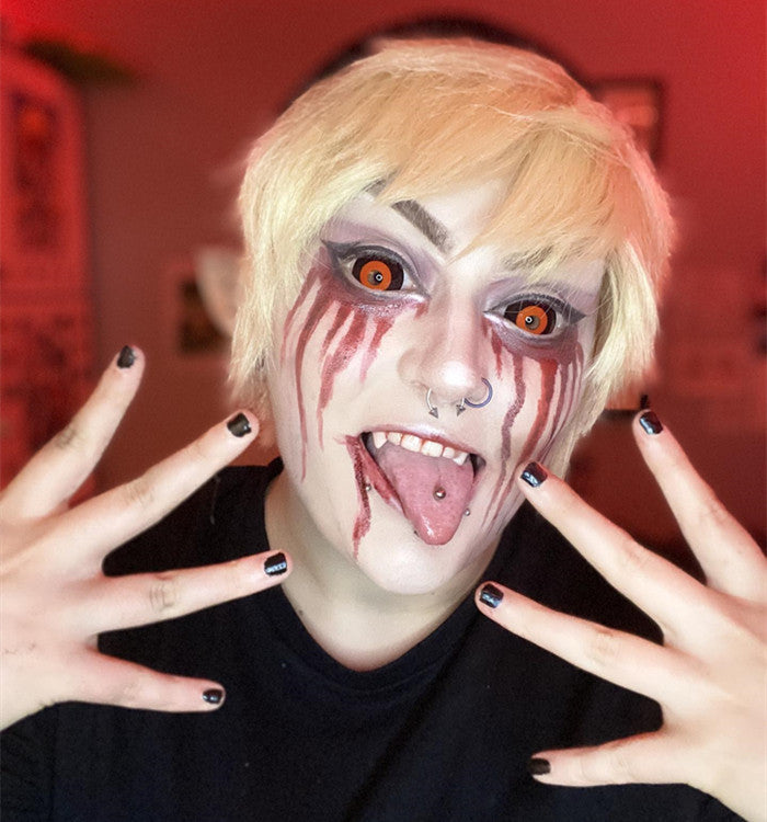 Black & Orange Sclera Contacts for Costume Cosplay