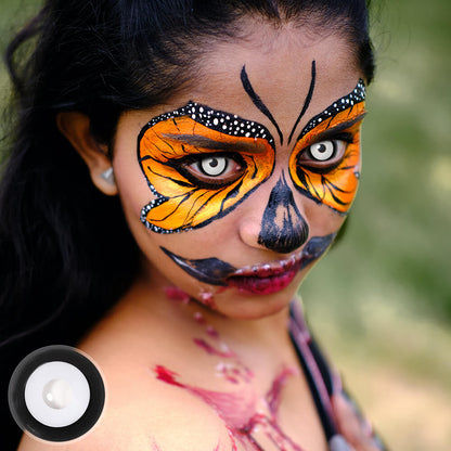 Black & White Mini Sclera Lenses for eye makeup