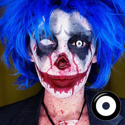 Black and White Mini Sclera Lenses for halloween cosplay