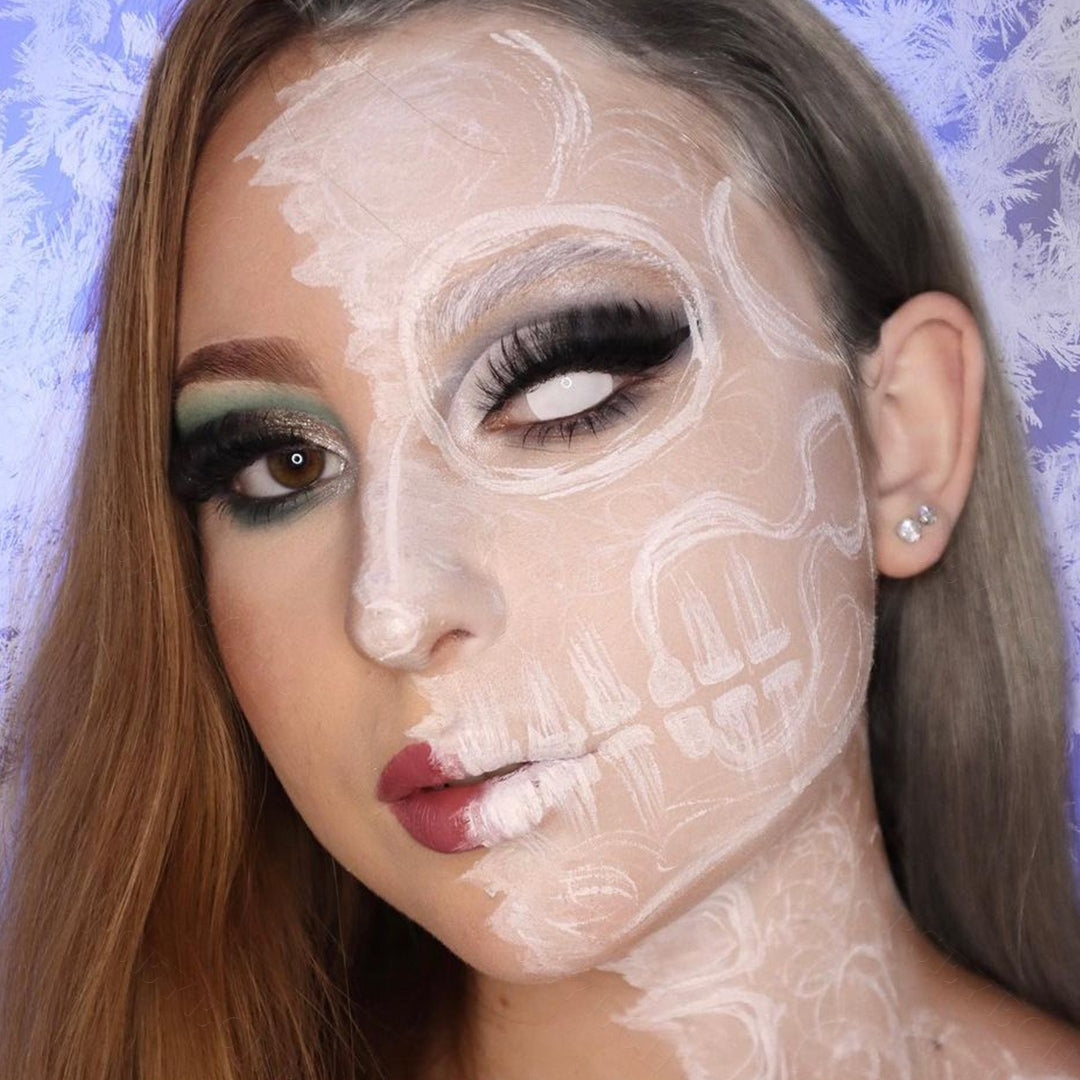 Blind White Mini Sclera Lenses for halloween cosplay