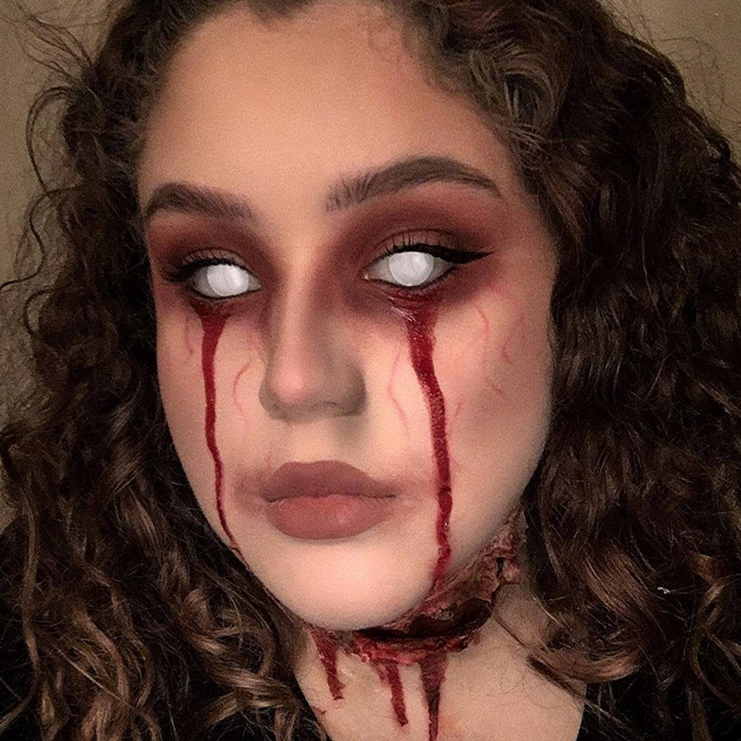 Blind White Mini Sclera contact Lenses for Halloween costume