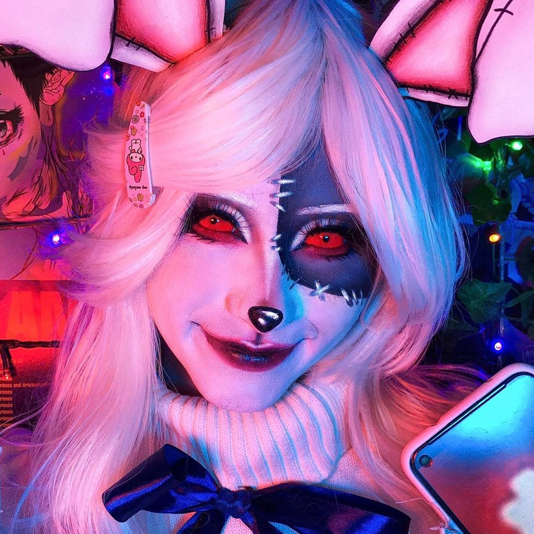 Full Eye All Red Sclera Contacts for cosplay