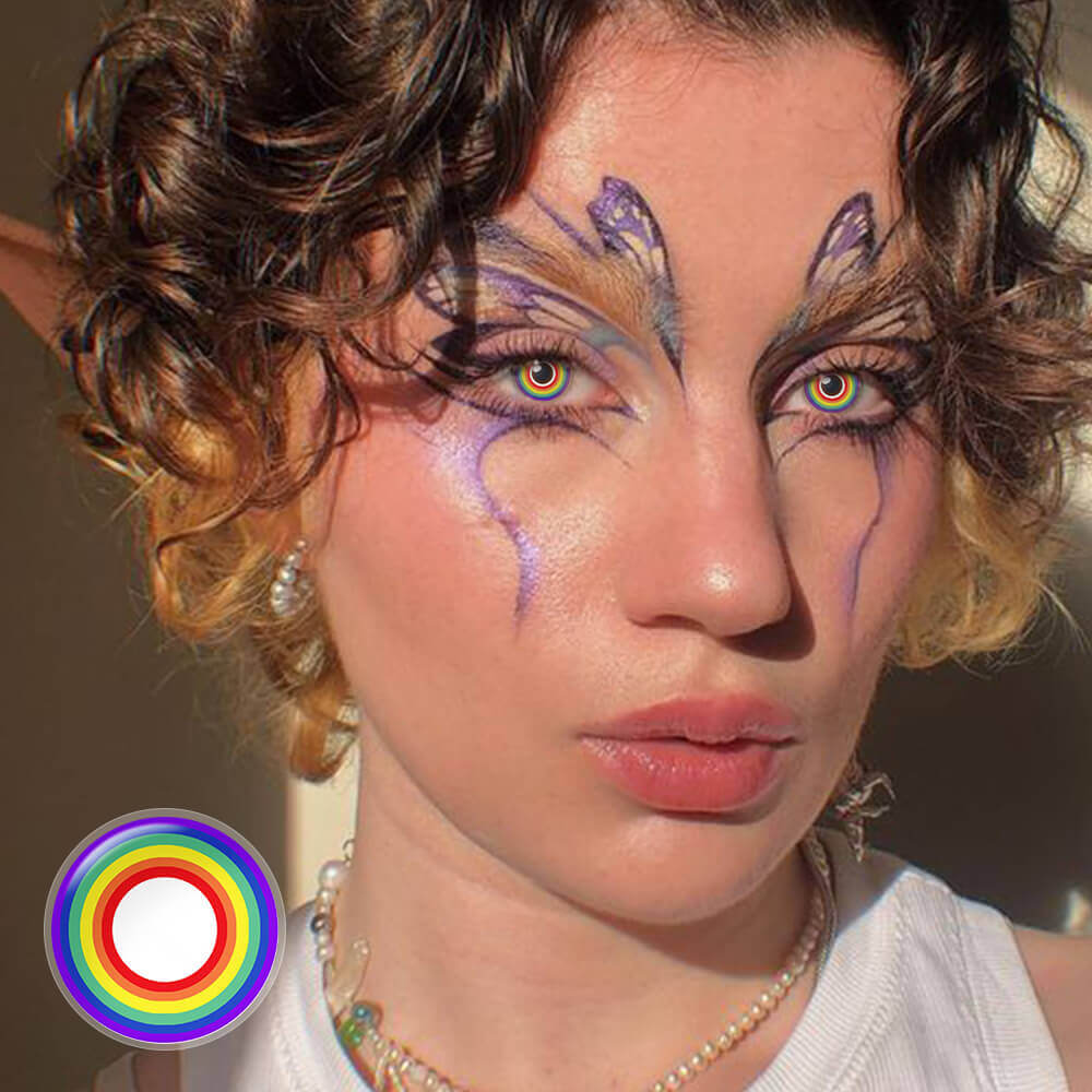 Rainbow Contacts for cosplay