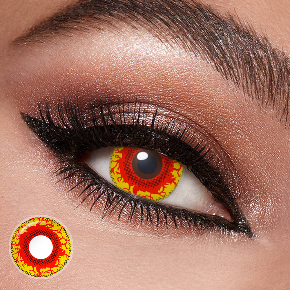 Yellow Blood Splatter Halloween Contacts