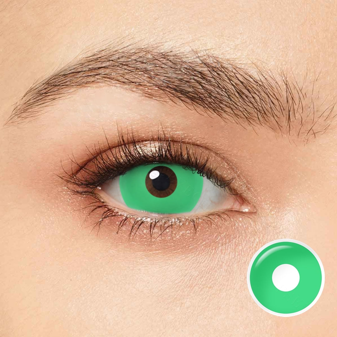 uv glow green contact lenses